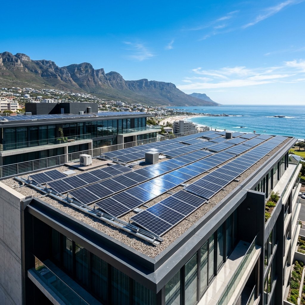 Solar technician installing panels